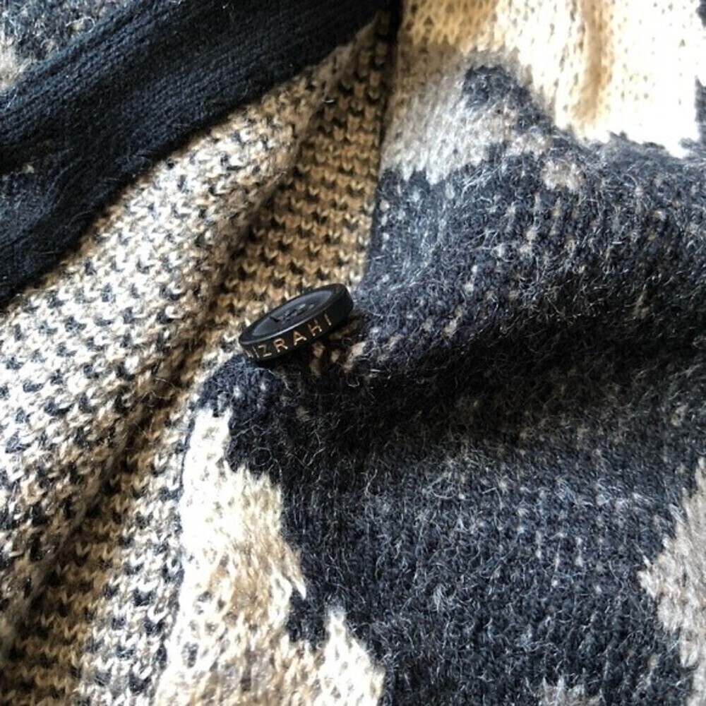 Isaac Mizrahi Knit Floral Intarsia Long Cardigan Sweater Button Front V-Neck M - Picture 11 of 15